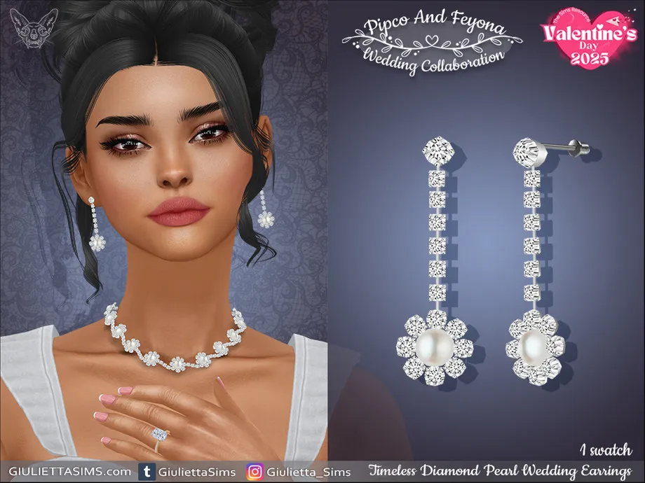 Timeless Diamond Pearl Drop Earrings - Pipco and Feyona Wedding Collaboration