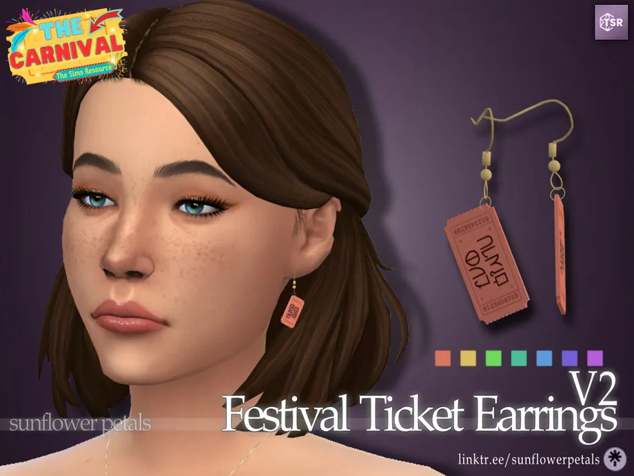 Festival Ticket Earrings V2 (Simlish)