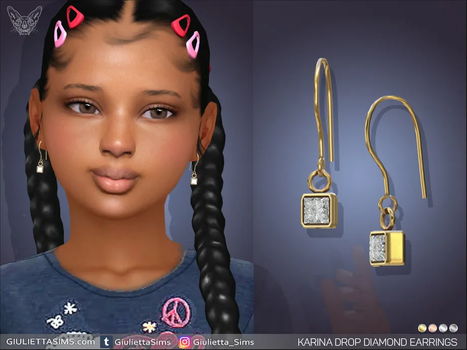 Karina Diamond Drop Earrings For Kids