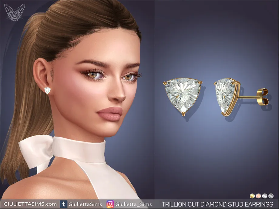 Trillion Cut Diamond Stud Earrings