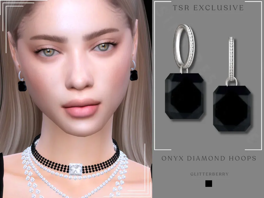 Onyx Diamond Hoops