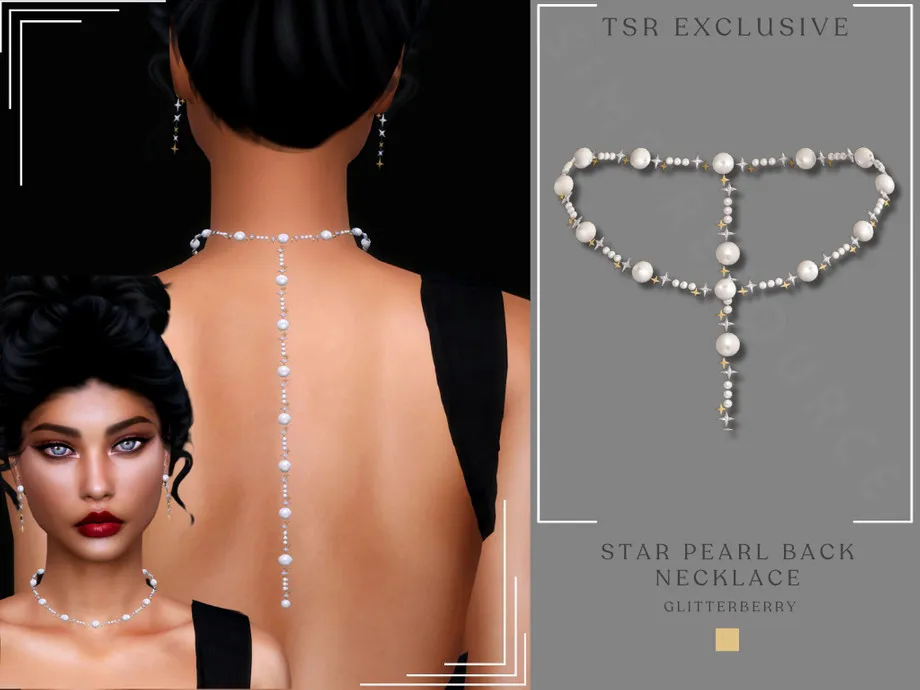 Star Pearl Back Necklace