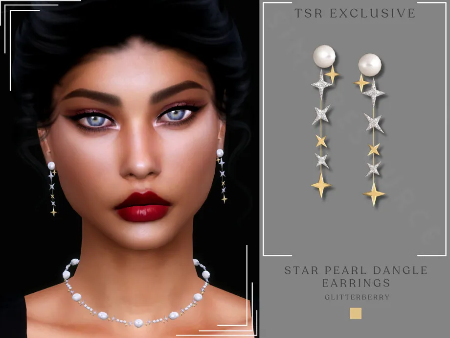 Star Pearl Dangle Earrings
