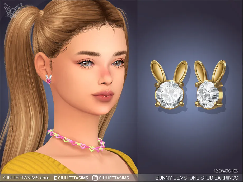 Bunny Gemstone Earrings