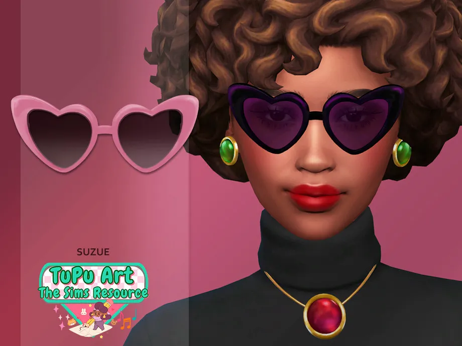 TuPu Art Collab Heart Glasses
