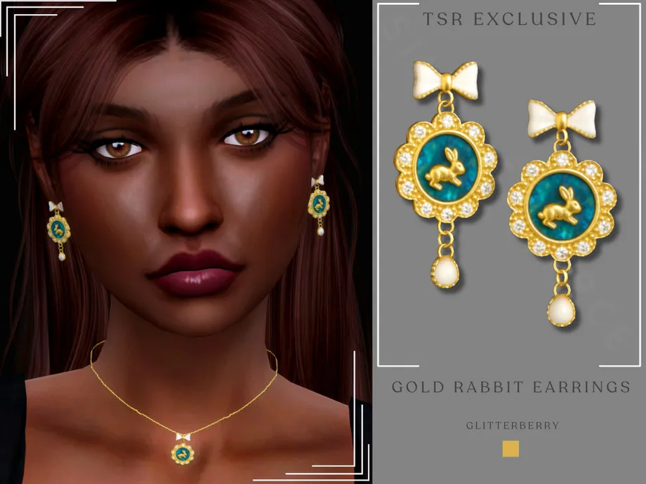 Gold Rabbit Earrings