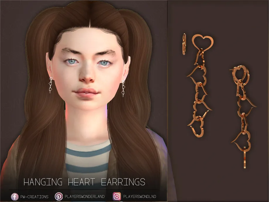 Hanging Heart Earrings Kid