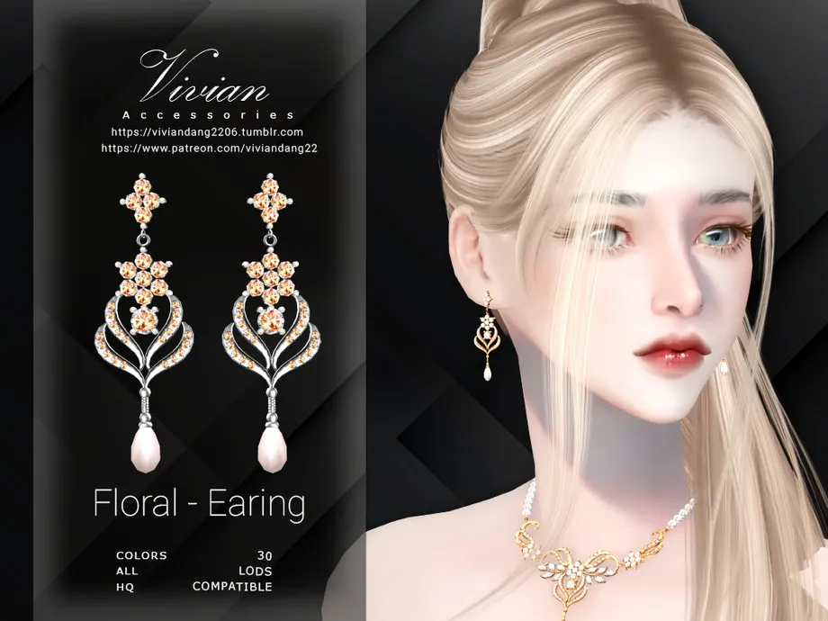 Floral Leaf - Earing