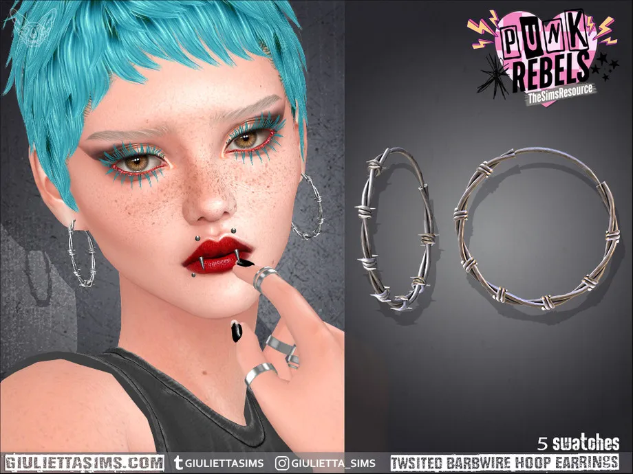 Punk Rebels - Twisted Barbwire Hoop Earrings