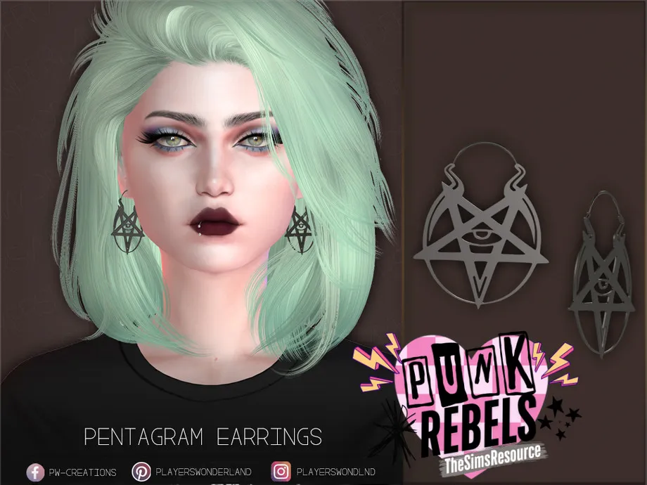 Punk Rebels Pentagram Earrings