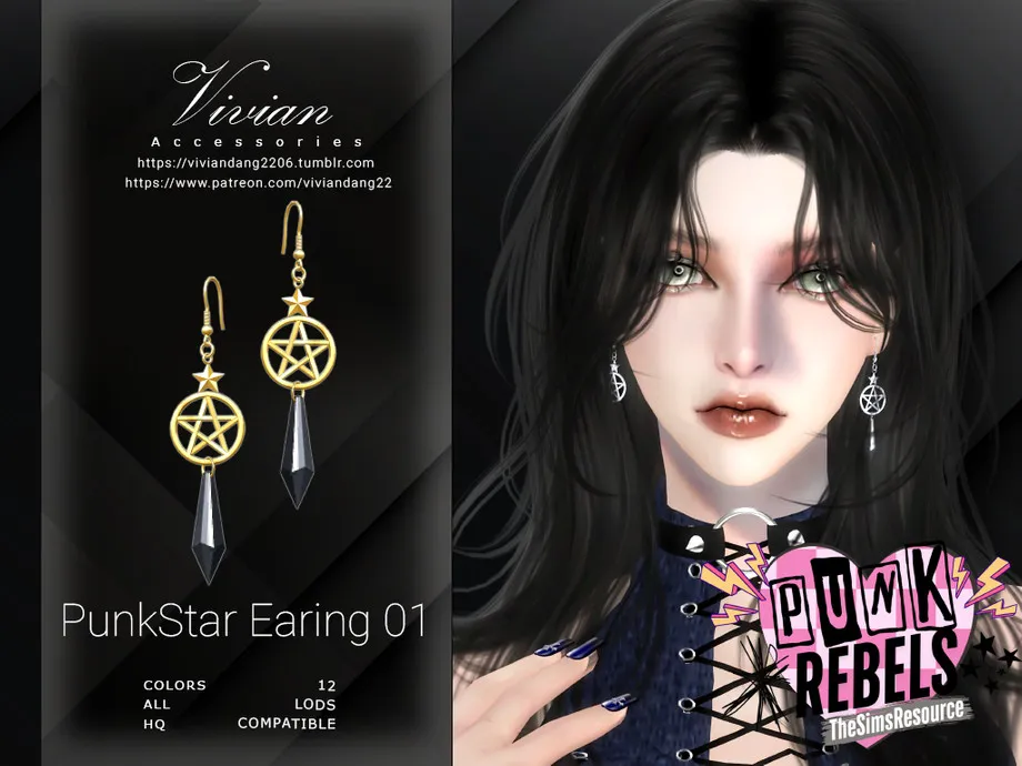 Punk Star Earing 01