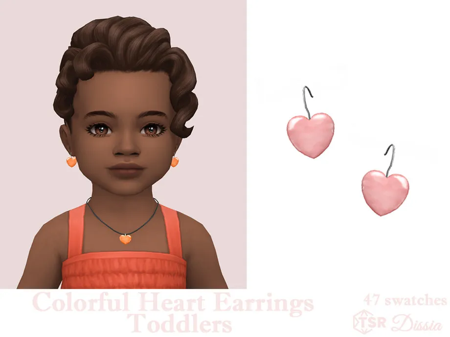 Colorful Heart Earrings Toddlers