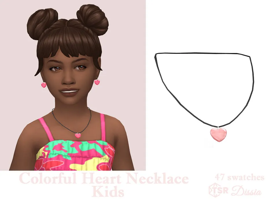 Colorful Heart Necklace Kids