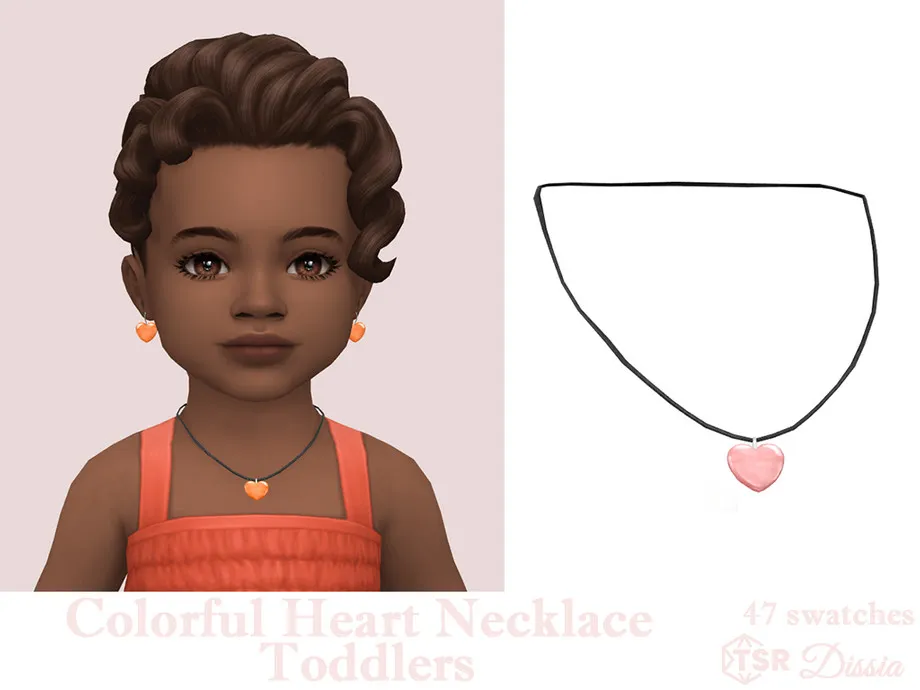 Colorful Heart Necklace Toddlers