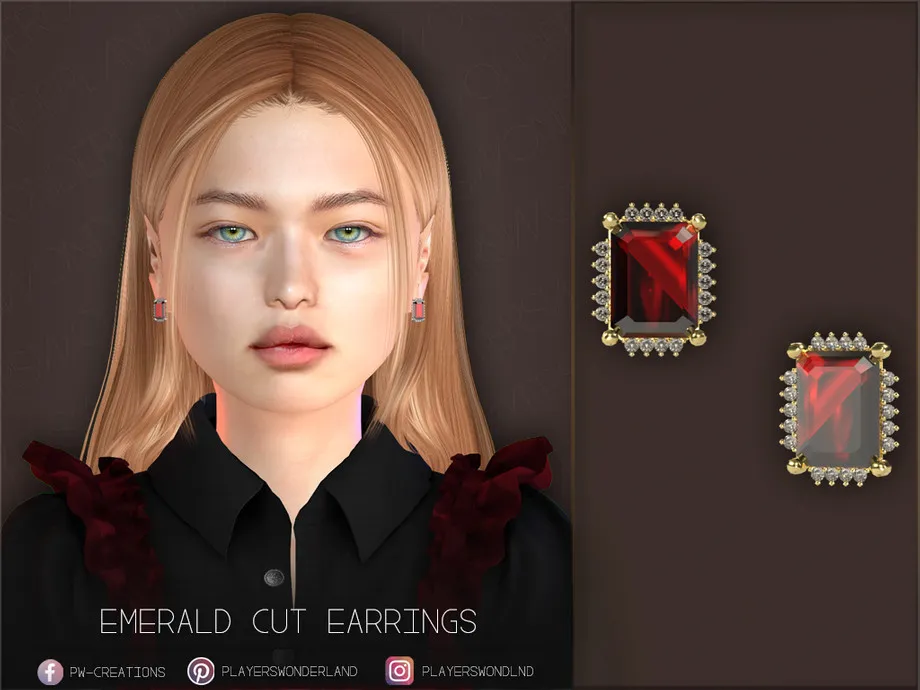 Emerald Cut Earrings Kids