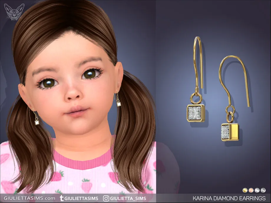 Karina Diamond Drop Earrings For Toddlers