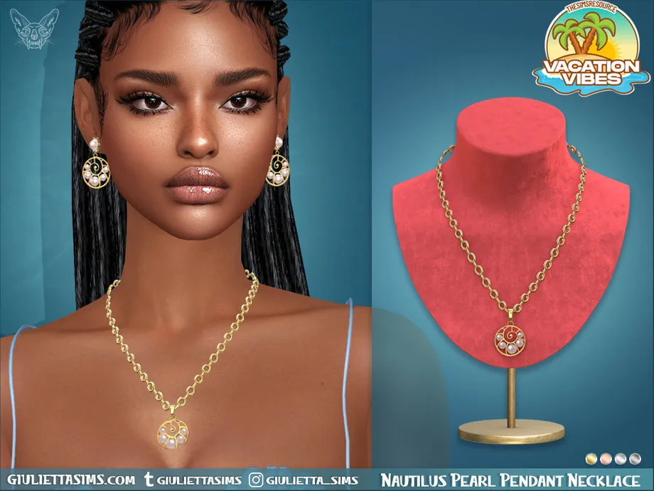 Vacation Vibes - Nautilus Pearl Pendant Necklace