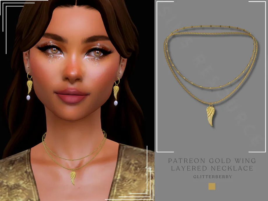 PATREON Gold Wing Layered Necklace