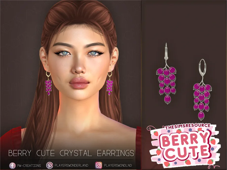 Berry Cute Crystal Earrings