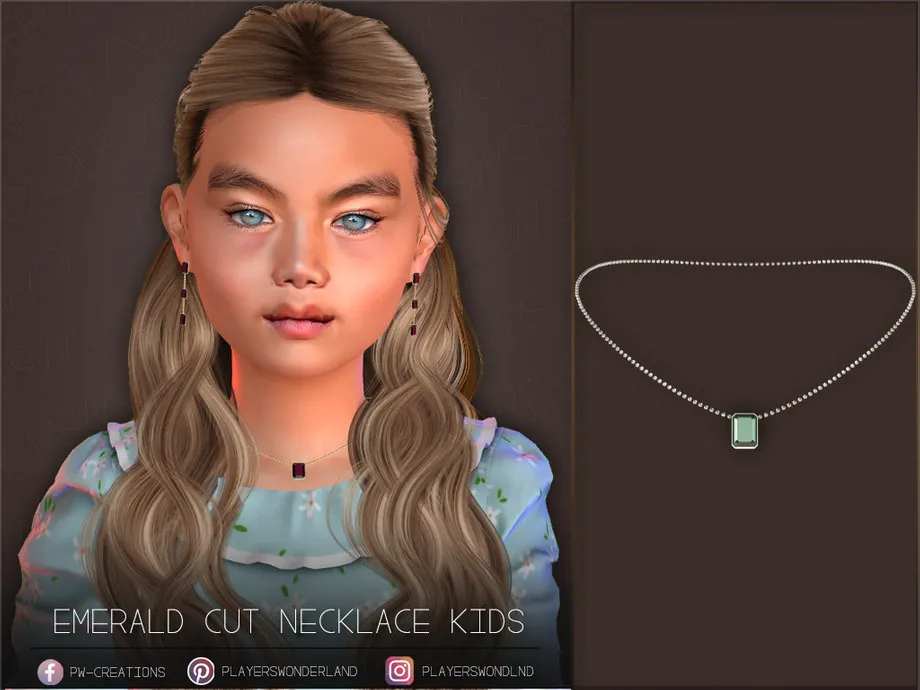 Emerald Cut Necklace Kids