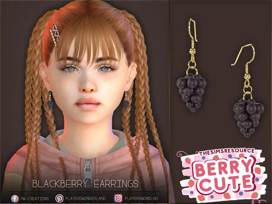 Berry Cute Blackberry Earrings Kids