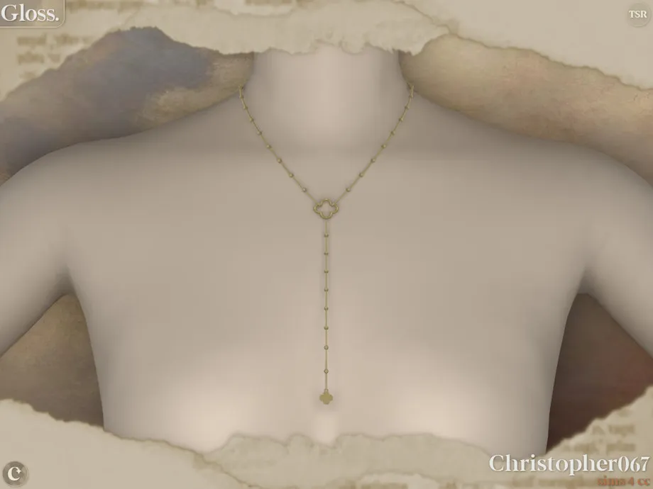 Gloss Necklace - Clover Charm Lariat Necklace