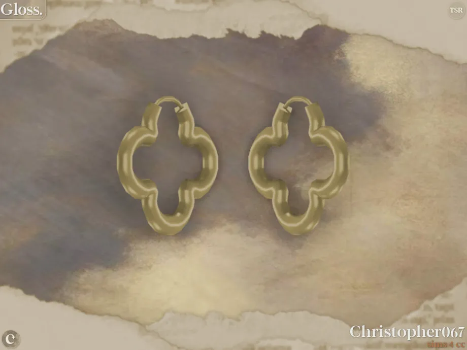 Gloss Earrings - Clover Hoop Earrings