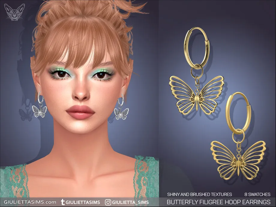 Butterfly Filigree Hoop Earrings