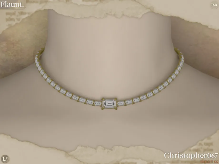Flaunt Necklace - Baguette Diamond Chain Necklace