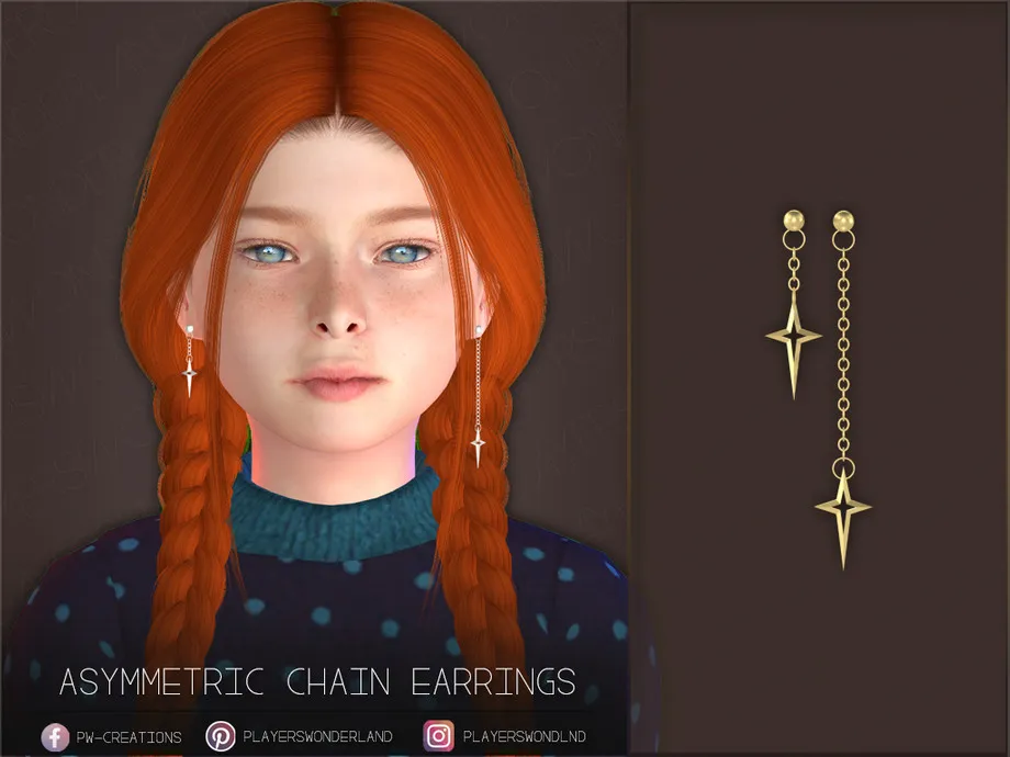Asymmetric Chain Earrings Kids